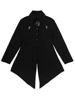 NEW ACDC RAG Dark Abyss Punk Cross Long Black Shirt